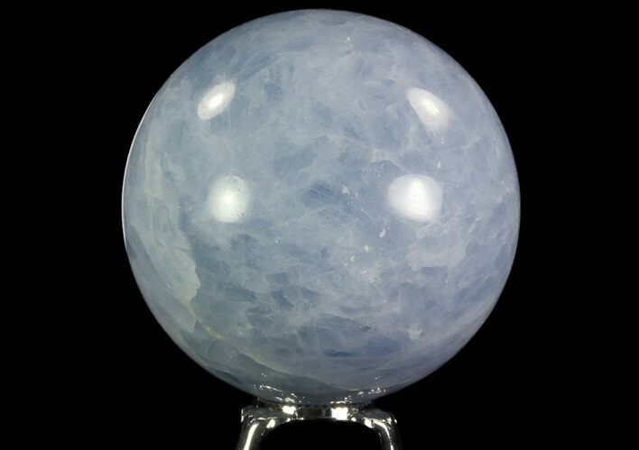 Polished Blue Calcite Sphere - Madagascar #74434